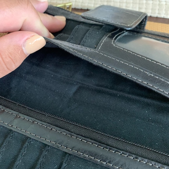 Fossil Black bifold leather wallet top zip wallet - Picture 6 of 7